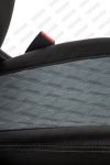 Чехлы из Экокожи Двойной Ромб для Toyota Corolla E160 (2013-наст.время), чёрные с серым